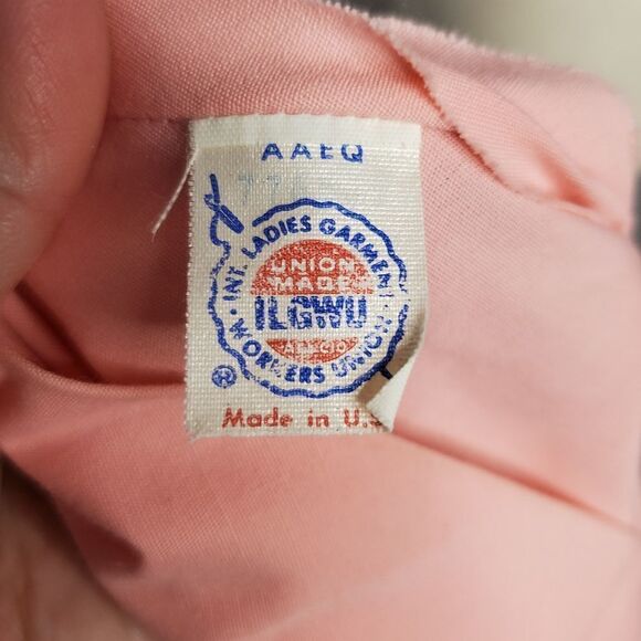 VINTAGE 70s pink dress shirred smocked top convertible midi M - Picture 7 of 14